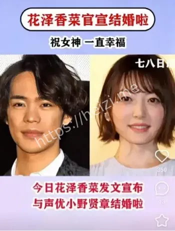 花泽香菜小野贤章离婚原因